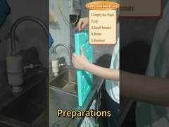 كيفية ملء المياه إلى حزمة الجليد