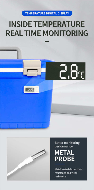 Phefon Portable Medical Cooler Box With Temperature Display And Lockable Lid For Up To 24 Hours Cooling Vaccine Transport