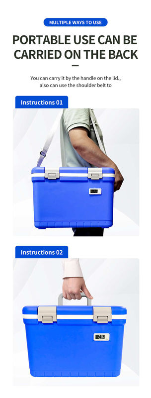 Portable Blood Specimen Cold Chain Cooler Box Includes One Set Ice Packs Ideal For 0-10c Medical Transport Support Customize Color & Logo