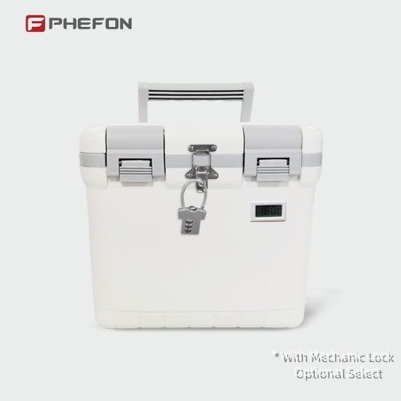 6L Portable Medical Cooler Box Outdoor Locking PU Foam Medicine Ice Cooler Box 48H Cold Time