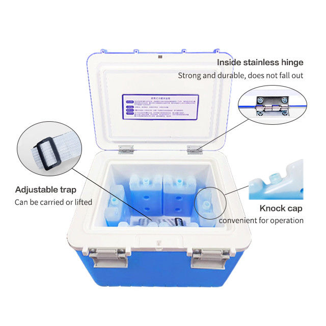 FS-10L portable blood specimen cold chain cooler box featuring stackable design ensures temperature maintenance for specimen transport