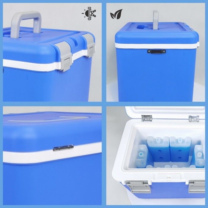 FS-10L CE Certified cooler box with ice packs providing effective insulation and temperature stability during transport