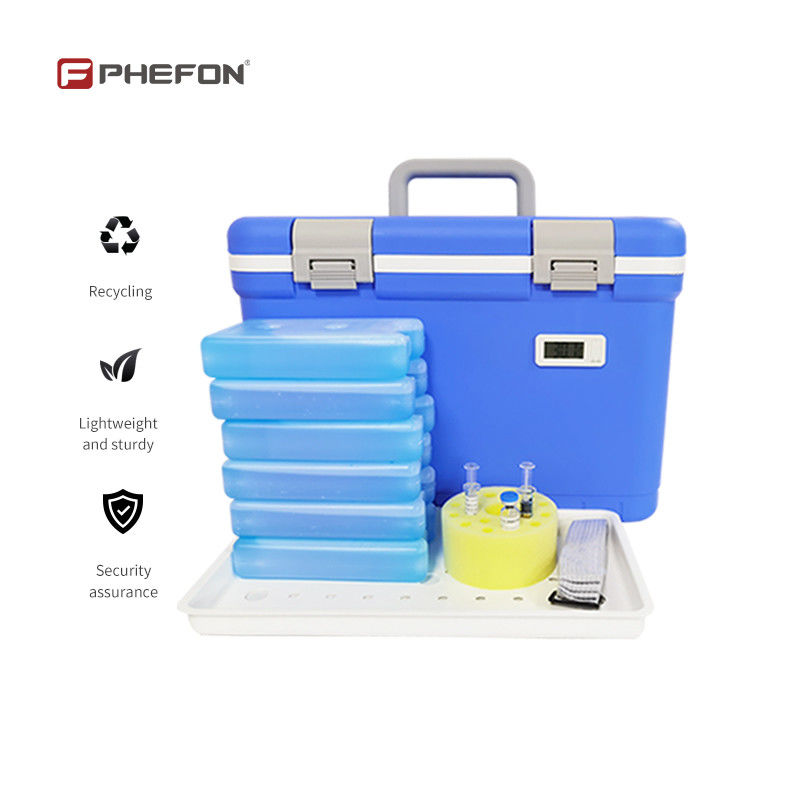 Medical Cooler Box with 12 Liters Capacity and 2°C to +8°C Temperature Range for Shock Proof Vaccine Transport