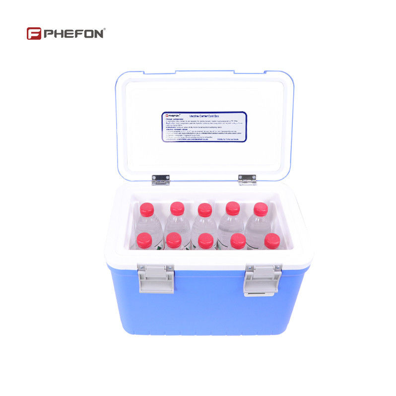 Blue medical cold box including supply one set ice packs ensures safe delivery of temperature sensitive medical materials