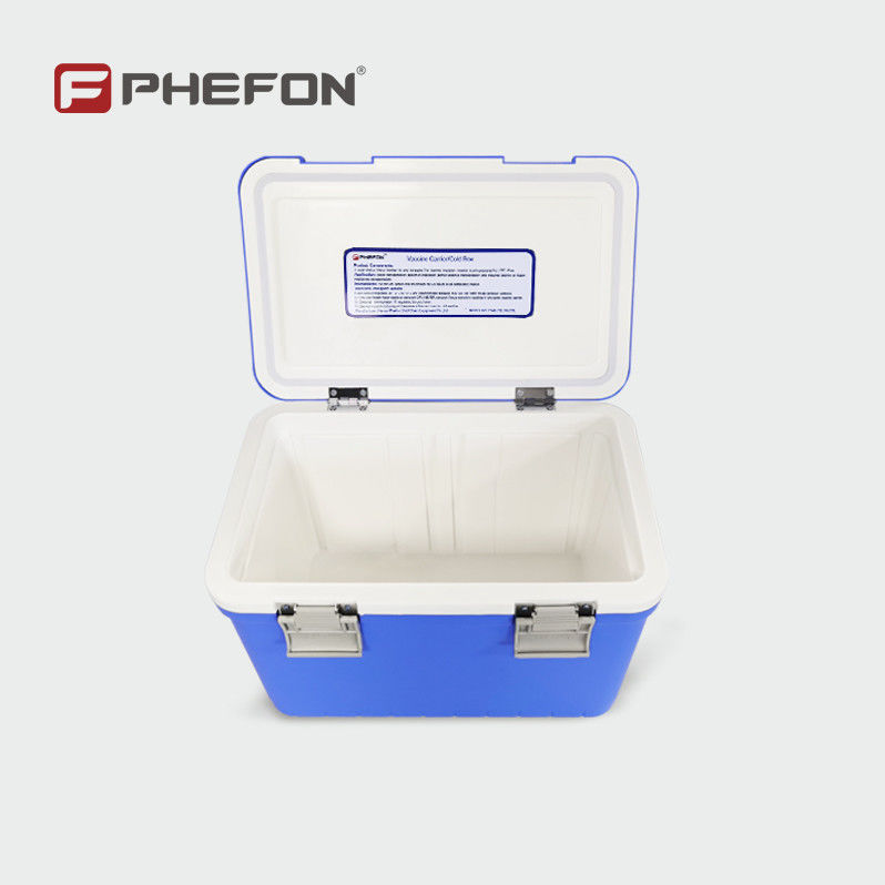 Blue Medical Cooler Box with Insulation Type PU Foam for Medical Supplies Storage