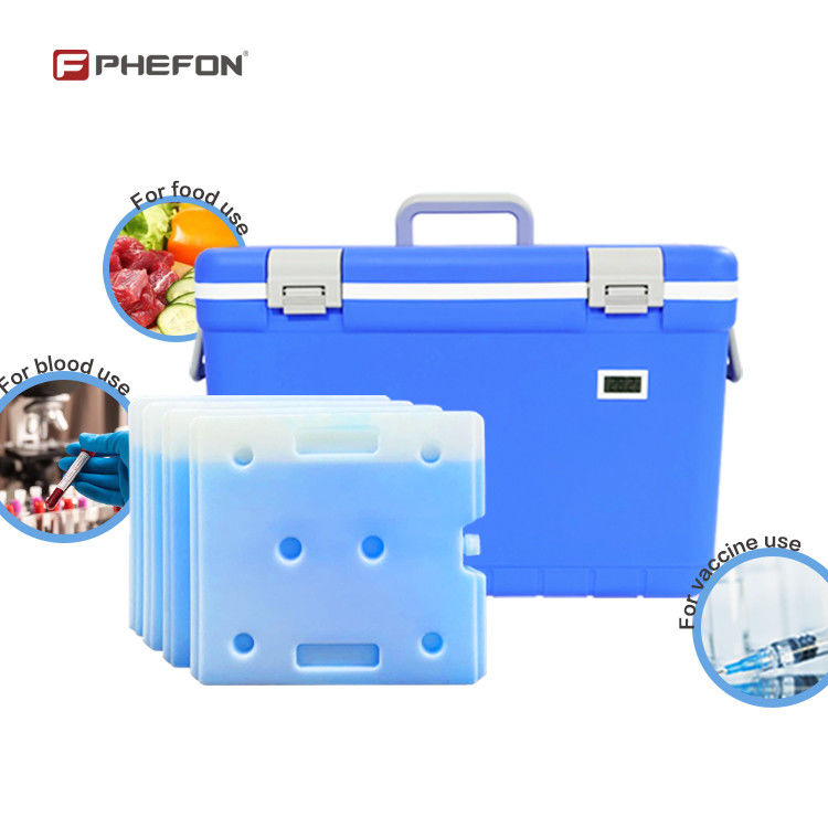 PU Insulation Portable Blood Specimen Cold Chain Cooler Box Outer Shell And Liner Are PP PU Durable Temperature Control