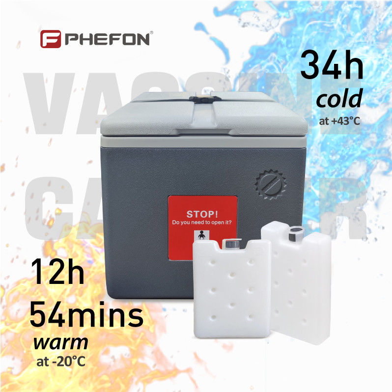Lightweight Vaccine Cooler Box 330*330*370 Package Size 34h Cold Life at 43°C