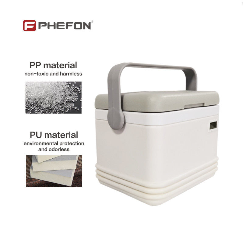 Compact Small Camping Cooler Box, Lightweight Injection Molded Insulated Ice Chest, Portable Cold Storage Cooler, Secure Sealing Lid, Easy to Carry for Outdoor Picnic, Beach, Fishing, Short Trip, Beve