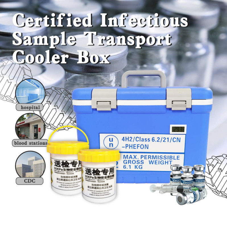 Certified UN2814 Cooler Box Triple Packaging Container for Cold Chain Transport of Infectious Substances