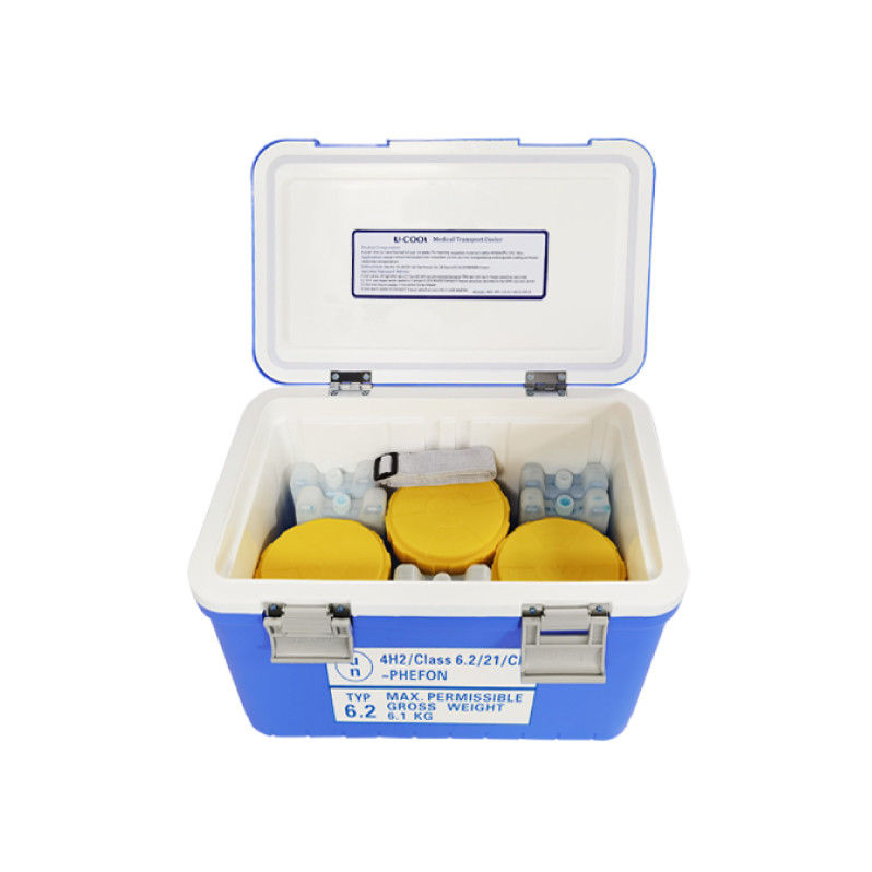 UN3373 Cooler Box For Biological Substance Category B Transport  18L  PU Polyurethane Foam Insulation
