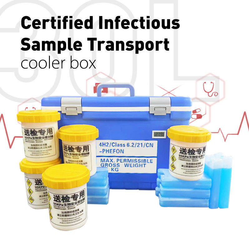 Thermometer Temperature Display Transport Container for Biological Samples for Specimen Cold Chain Safety Transportation
