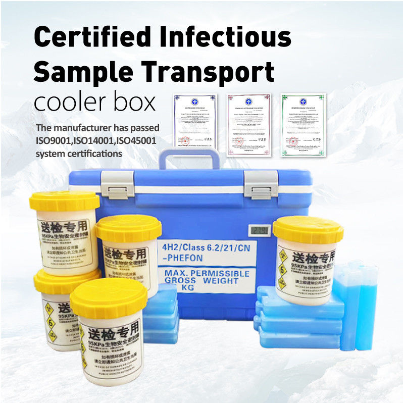 UN3373 Insulation thickness ≥25mm PE PP Shipping Box for Medical Samples Transportation