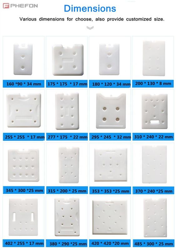 Customize PCM Ice Packs in Different Sizes for Choose Suitable Temperature Control and Thermal Management Solutions