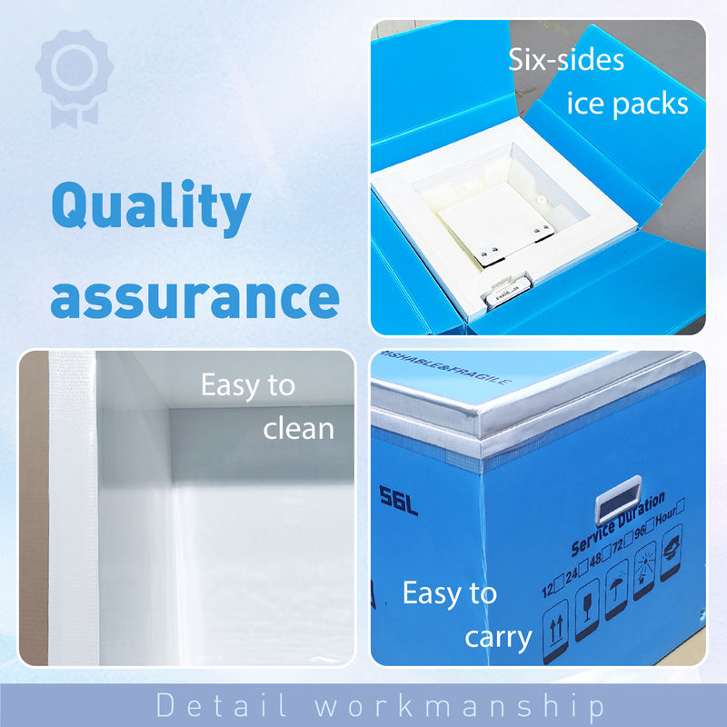 VIP Insulation Box with 72 Hours Insulation and 6 Ice Packs for Multiple Capacities Refrigerated Transport