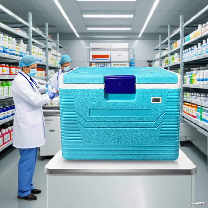 54L Medical Grade Insulated Ice Cooler Box for Lab Specimens with Secure Lock