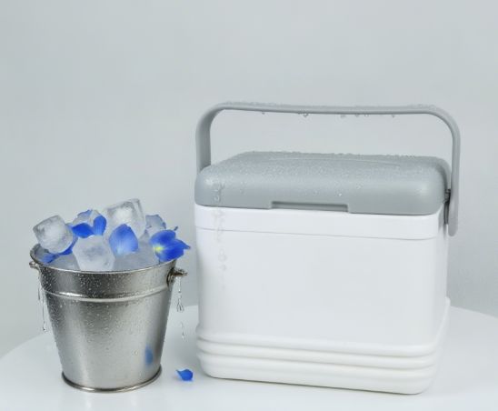 Camping Cooler Box with Beer Utilizing Polyurethane Foam Insulation Providing Long Lasting Cold Retention Outdoors