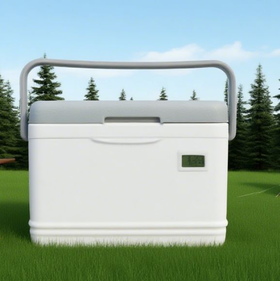 Portable Compact Cooler Box, Lightweight Injection Molded Small Insulated Ice Chest, Tight Seal to Keep Cold, Easy-Grip Handle, Ideal for Day Camping, Picnic, Beach Outing, Short Road Trip, Food