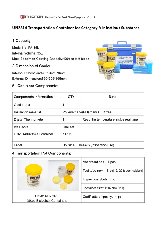 Thermometer Temperature Display Transport Container for Biological Samples for Specimen Cold Chain Safety Transportation