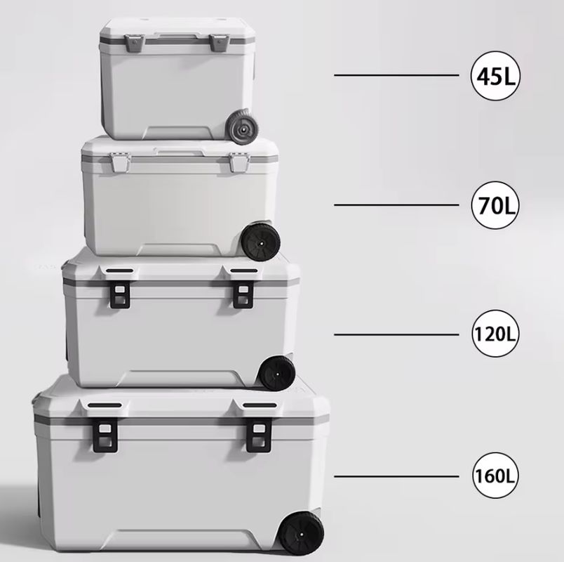 ISO Certified 70L Capacity Hard Ice Cooler Box With Wheels For Cold Retention