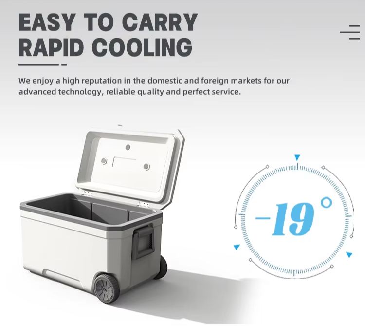 Hard Ice Cooler Box With Wheels 70L Capacity Insulated Cooler Box CE And ISO Certified