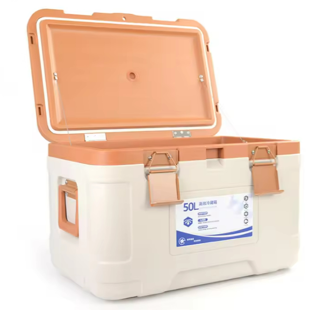 50L Plastic Ice Cooler Box With Wheels Waterproof and Thermal Insulated Hard Cooler for Outdoor Activities