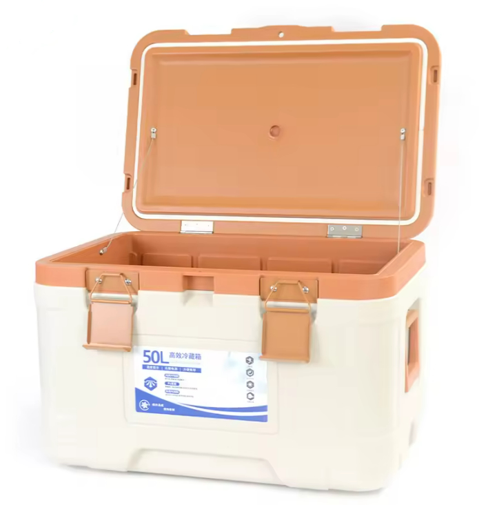 Newly Designed Portable 50L Customized Portable Outdoor Plastic Ice Large Cold Cooler Box  for Food Storage on Camping Fishing BBQ and Outdoor Events