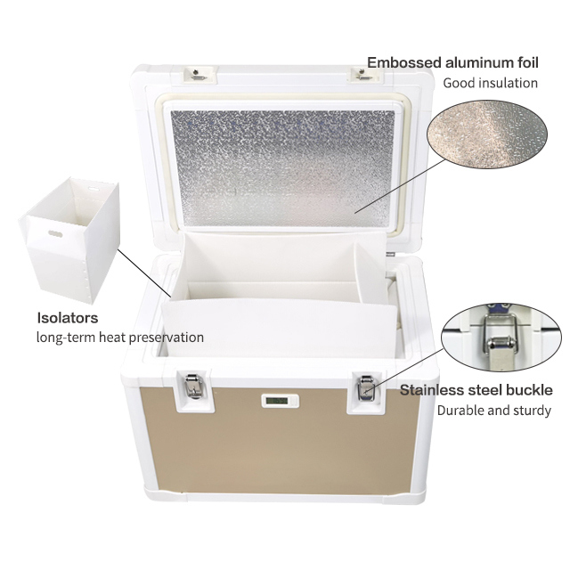 VPU真空断熱パネル断熱クーラーボックス 30L容量 2～8℃温度範囲 コールドチェーン管理に最適