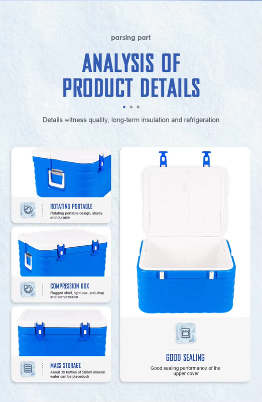 FS-85L Ice Cooler Box with Temperature Display and 327*167*205mm Internal Dimensions for Food Camping BBQ Picnic