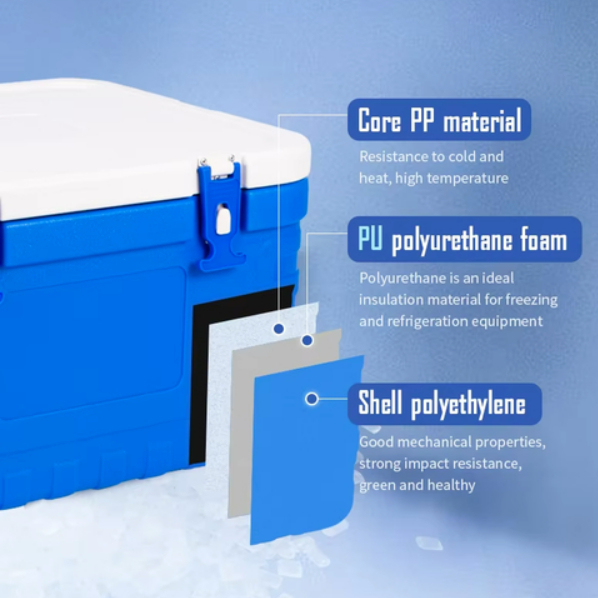 FS-85L Portable Insulated Ice Cooler Box with Temperature Display for Outdoor Camping and Picnic