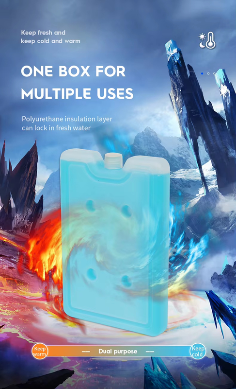 Plastic Reusable Gel Freezer Ice Cream Mini Large Ice Block Lunch Box for Ice Brick Pack