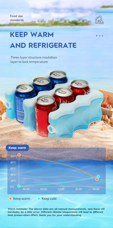 Plastic Reusable Gel Freezer Ice Cream Mini Large Ice Block Lunch Box for Ice Brick Pack