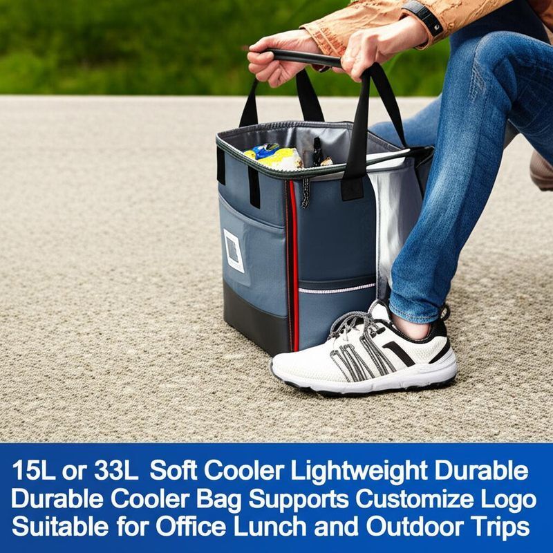 15L / 33L Capacity Soft Cooler with Double Zipper Closure and Customizable Logo for Medical and Outdoor Use