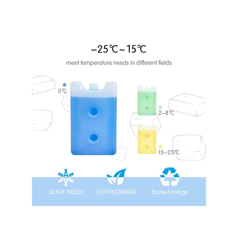 Leakproof PCM ice pack temperature range minus 25 degrees Celsius to 25 degrees Celsius ideal for cold chain logistics and medical transport