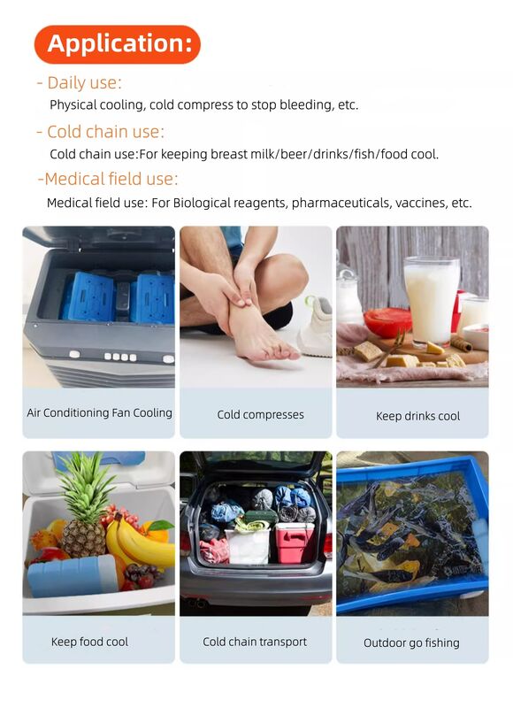 Blue Or Clear Reusable Ice Block Varies Perfect For Lunch Box Cooling Ice Pack And Fresh Food Delivery Ice Box Maintaining Food