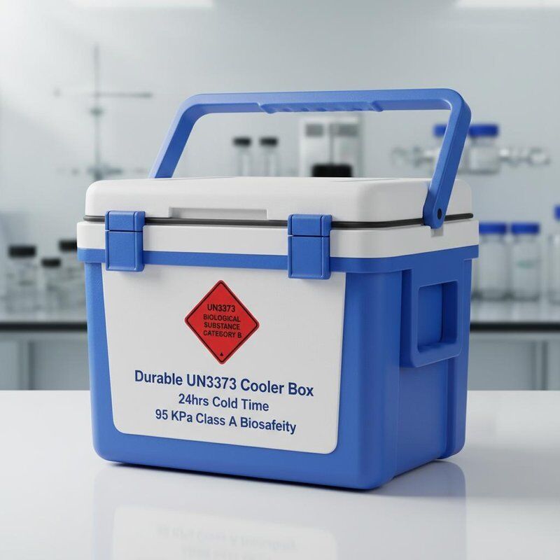 Durable UN3373 Cooler Box With 24hrs Cold Time And 95 KPa Class A Biosafety For Secure Biological Sample Transport