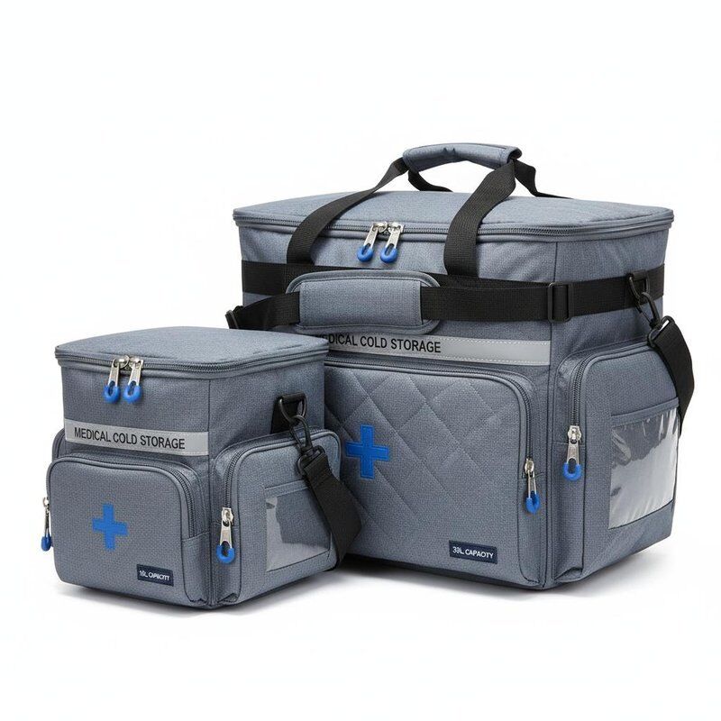 Pearl Wool Insulation Medical Cold Storage Bag with 15L / 33L Capacity and Adjustable Shoulder Strap