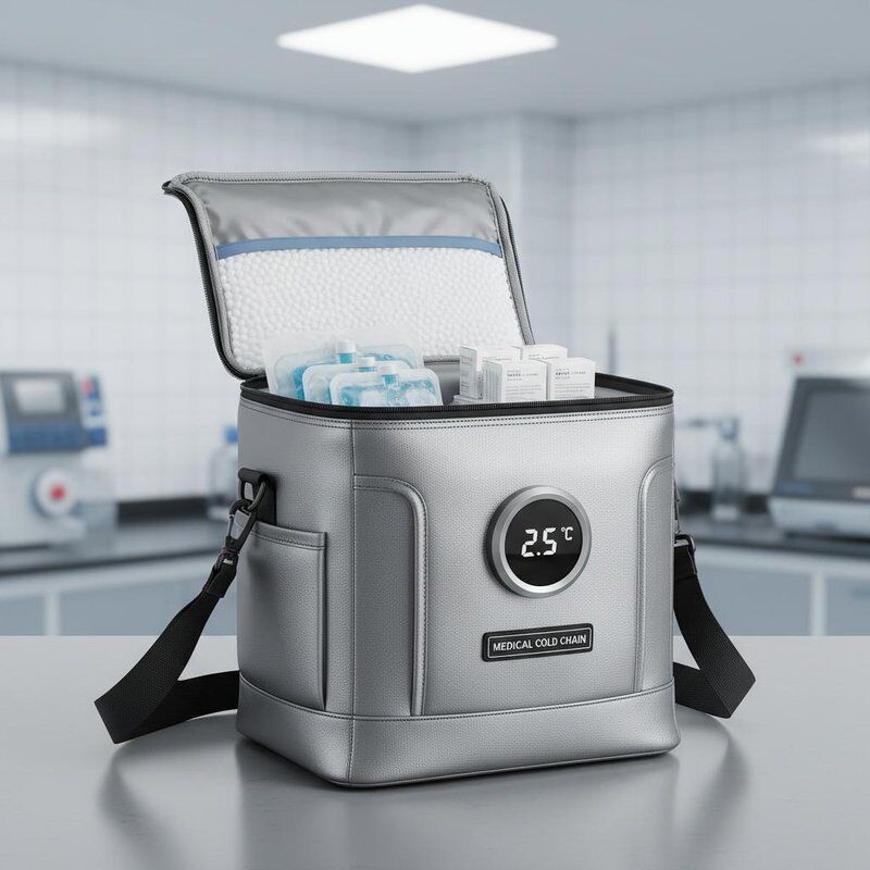Soft Cooler with Pearl Wool Insulation Adjustable Shoulder Strap and Optional Temperature Display for Medical Cold Chain Logistics