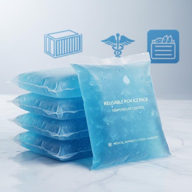 Reusable PCM Ice Packs phase change material temperature control ideal for cold chain logistics medical shipments and food transport