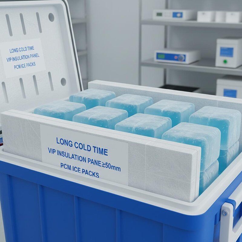 Long Cold Time VIP Insulation Panel with ≥50mm Insulation Thickness and PCM Ice Packs for Medical Cooler Box