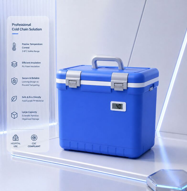 Medical Cooler Box Insulated Cooler For Transporting Vaccines Medicines And Biological Samples With Temperature Control