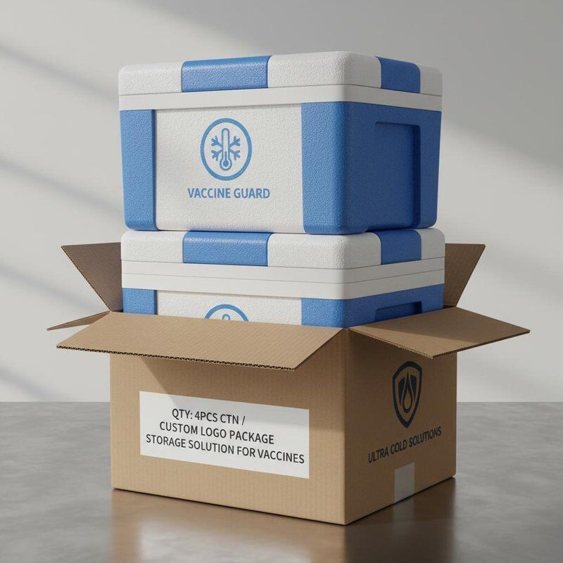 Polyurethane Foam Insulation Vaccine Cooler Box Support Customize Logo Package Qty 4PCS CTN Storage Solution for Vaccines