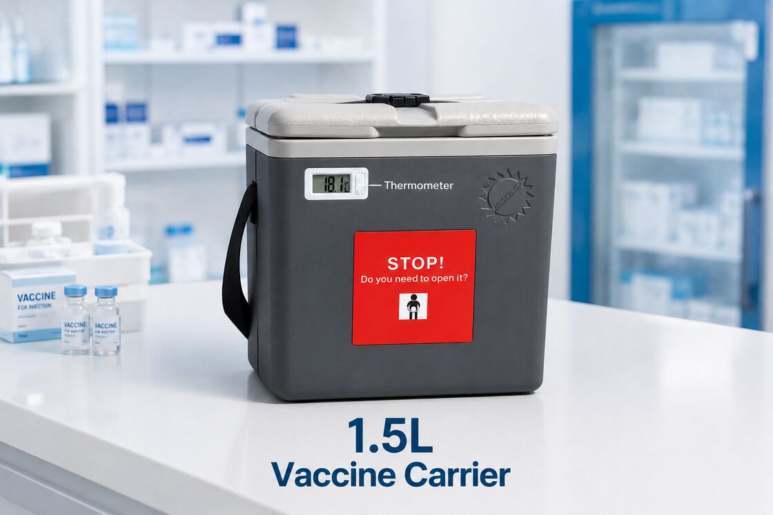 Temperature Display Optional Select Vaccine Cooler Box Offering 4pcs 0.3L Coolant Packs Supplied And 1.5 Liters Capacity Vaccine Carrier