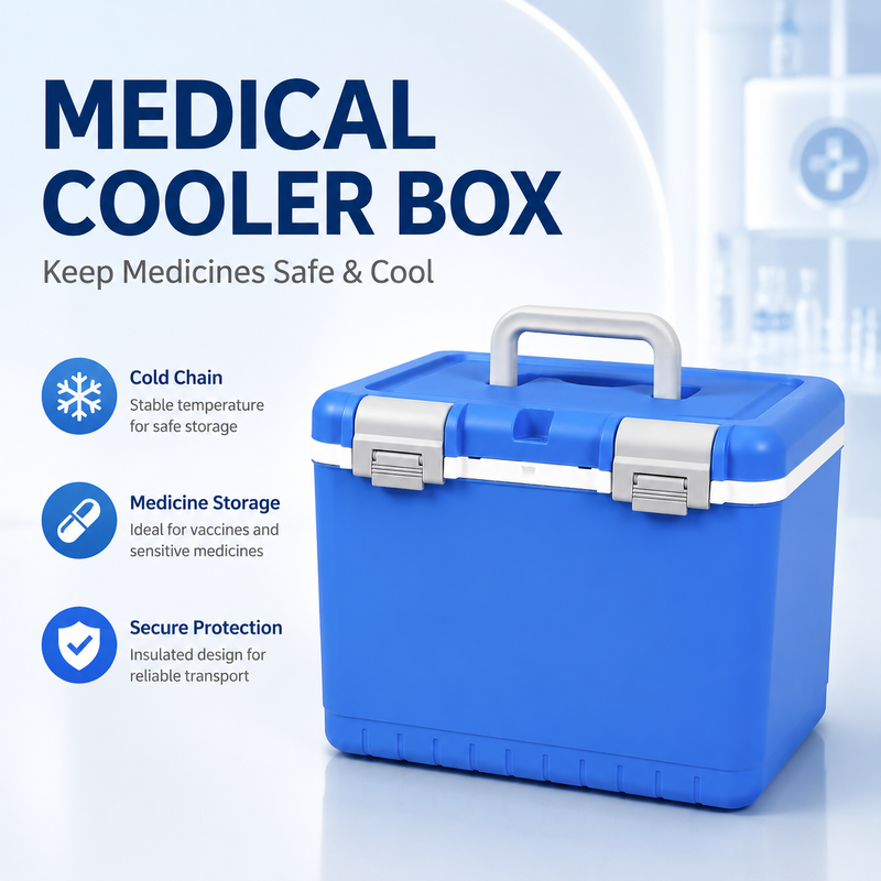 10L Portable Medical Cooler Box with PCM Ice Packs for Temperature Controlled Medicine Transportation