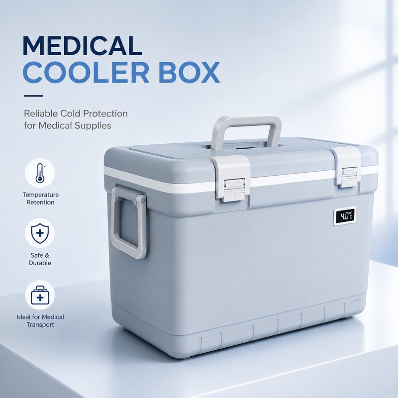 Digital Temperature Display Medical Cooler Box Vaccine Cooler Box Customized Logo Robust Insulated Medical Transport Box