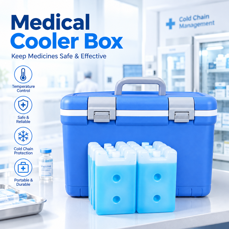 GSP Compliant Medical Insulated Cooler Box, Reusable Thermal Transport Container, Maintain Stable 2‑8°C Environment for Vaccines, Injectable Drugs, Blood Specimens and Lab Reagents for Global Medical