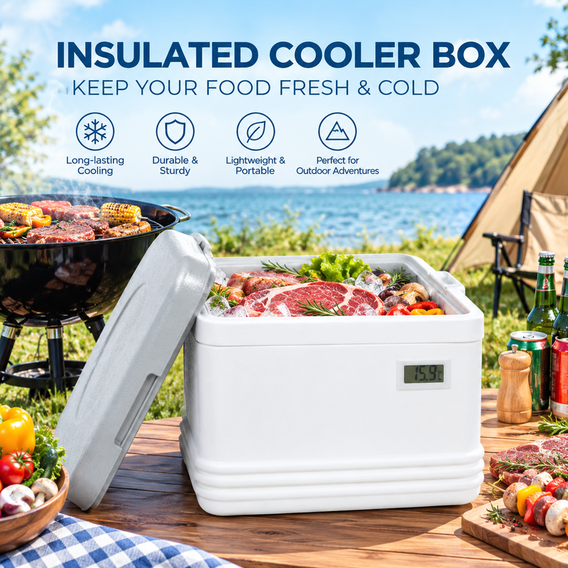 Portable Ice Cooler Box Designed for Cooling and Easy Carrying Suitable for Food Beverage Storage and Outdoor Activities