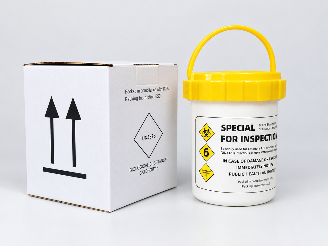Category A UN2814 Infectious Substance Packaging System Complete Kit With Rigid Outer Box And Absorbent Material For Dangerous Goods Transport