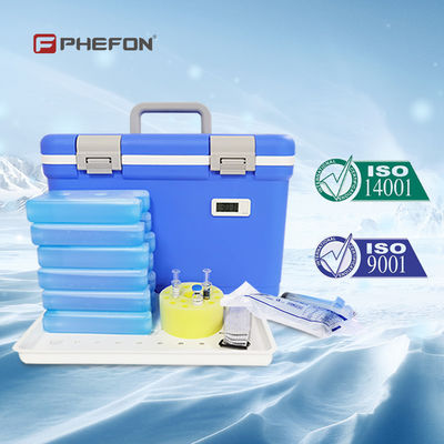 Portable Blood Specimen Cold Chain Cooler Box Includes One Set Ice Packs Ideal For 0-10c Medical Transport Support Customize Color & Logo