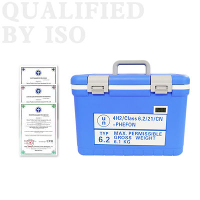 PHEFON UN2814 UN3373 Biological Cooler Box Biosafety Transport Tank With 2°C To +8°C Temperature Range And Sealed Leak-proof For 24-hour Cold Time