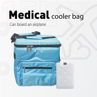 Differerent Capacity Medical Cooler Bag With Temperature Display With Double Zipper Closure